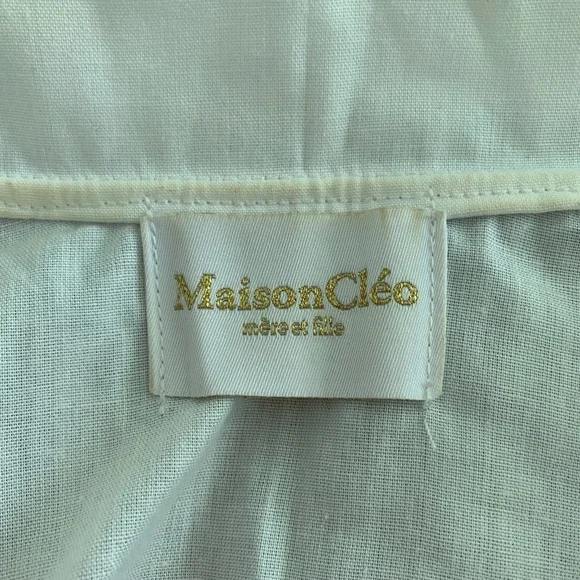 Maison Cléo US2-4 puff sleeve wrap blouse cropped white - Picture 4 of 5